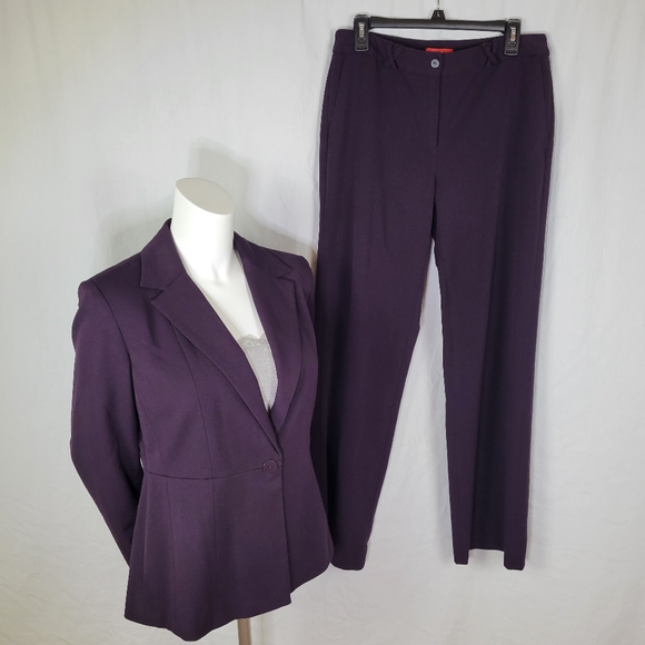 Oscar by Oscar De La Renta Jackets & Blazers - Oscar by Oscar De La Renta Single Breast Ome Button Peak Lapel Pant Suit Size 10
